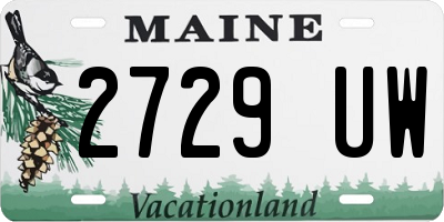 ME license plate 2729UW