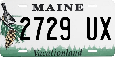 ME license plate 2729UX