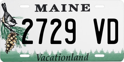 ME license plate 2729VD
