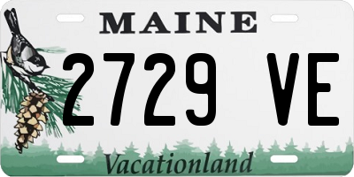 ME license plate 2729VE