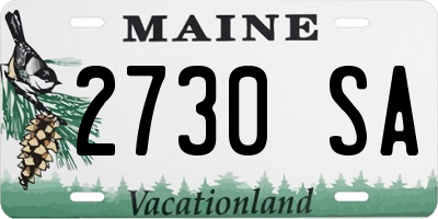 ME license plate 2730SA