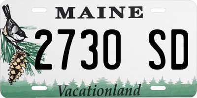 ME license plate 2730SD