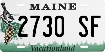 ME license plate 2730SF