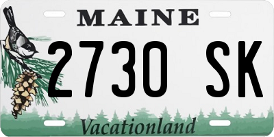 ME license plate 2730SK