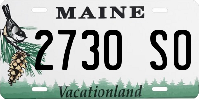 ME license plate 2730SO