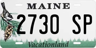 ME license plate 2730SP