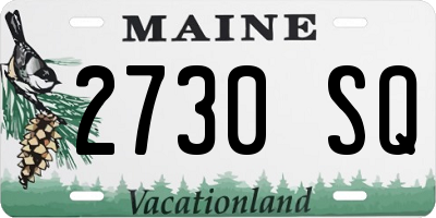 ME license plate 2730SQ