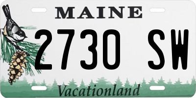 ME license plate 2730SW