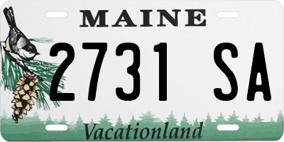 ME license plate 2731SA