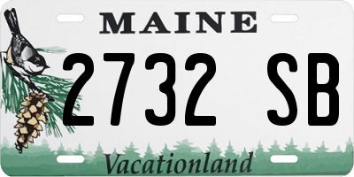 ME license plate 2732SB