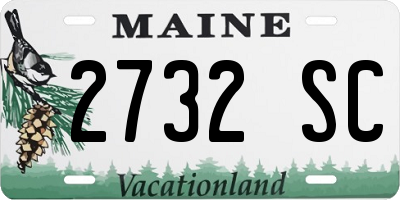 ME license plate 2732SC