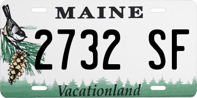 ME license plate 2732SF