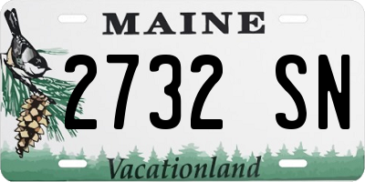 ME license plate 2732SN