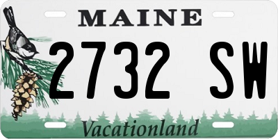 ME license plate 2732SW