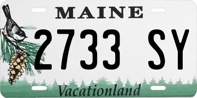 ME license plate 2733SY