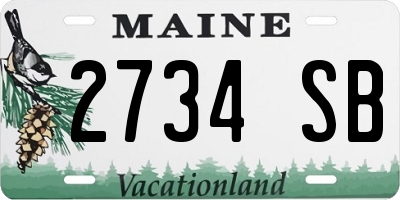 ME license plate 2734SB