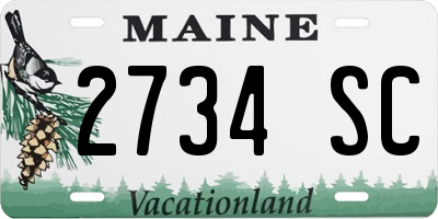 ME license plate 2734SC