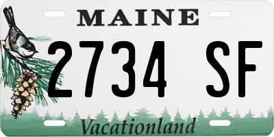 ME license plate 2734SF
