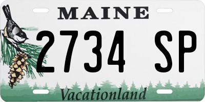 ME license plate 2734SP