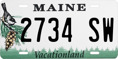 ME license plate 2734SW
