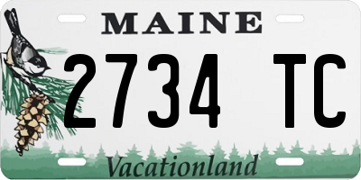 ME license plate 2734TC