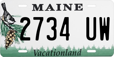 ME license plate 2734UW