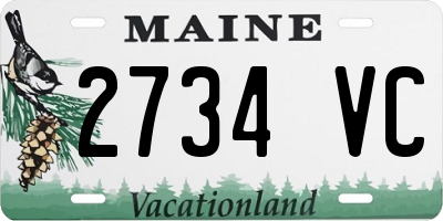 ME license plate 2734VC