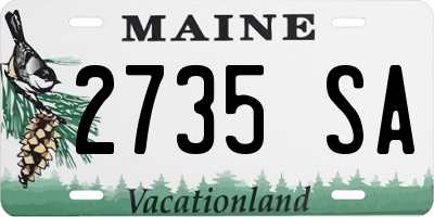 ME license plate 2735SA