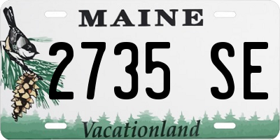 ME license plate 2735SE