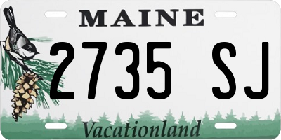 ME license plate 2735SJ
