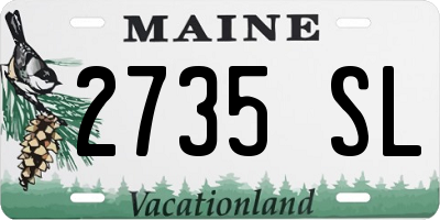 ME license plate 2735SL