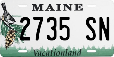 ME license plate 2735SN