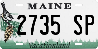 ME license plate 2735SP