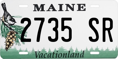 ME license plate 2735SR