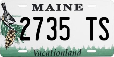 ME license plate 2735TS
