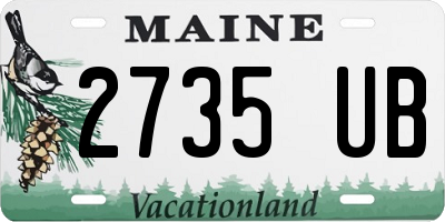 ME license plate 2735UB