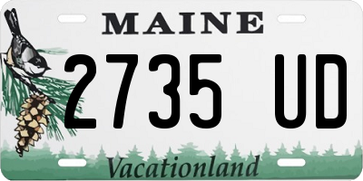 ME license plate 2735UD