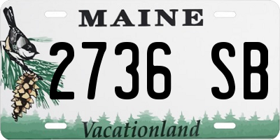 ME license plate 2736SB