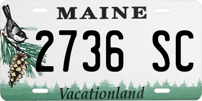 ME license plate 2736SC