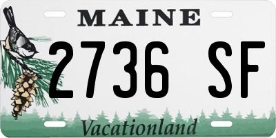 ME license plate 2736SF