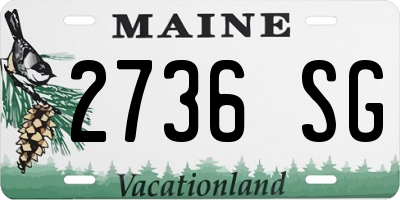 ME license plate 2736SG