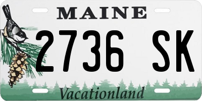 ME license plate 2736SK