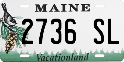ME license plate 2736SL