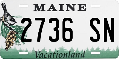 ME license plate 2736SN
