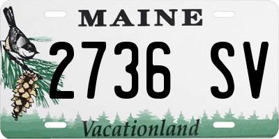 ME license plate 2736SV