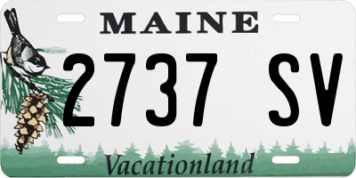 ME license plate 2737SV