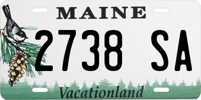 ME license plate 2738SA