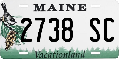 ME license plate 2738SC