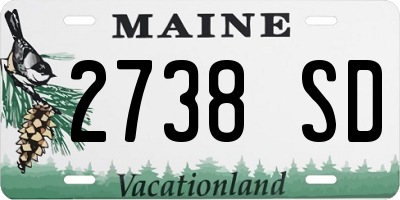 ME license plate 2738SD