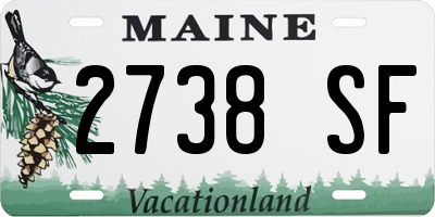 ME license plate 2738SF